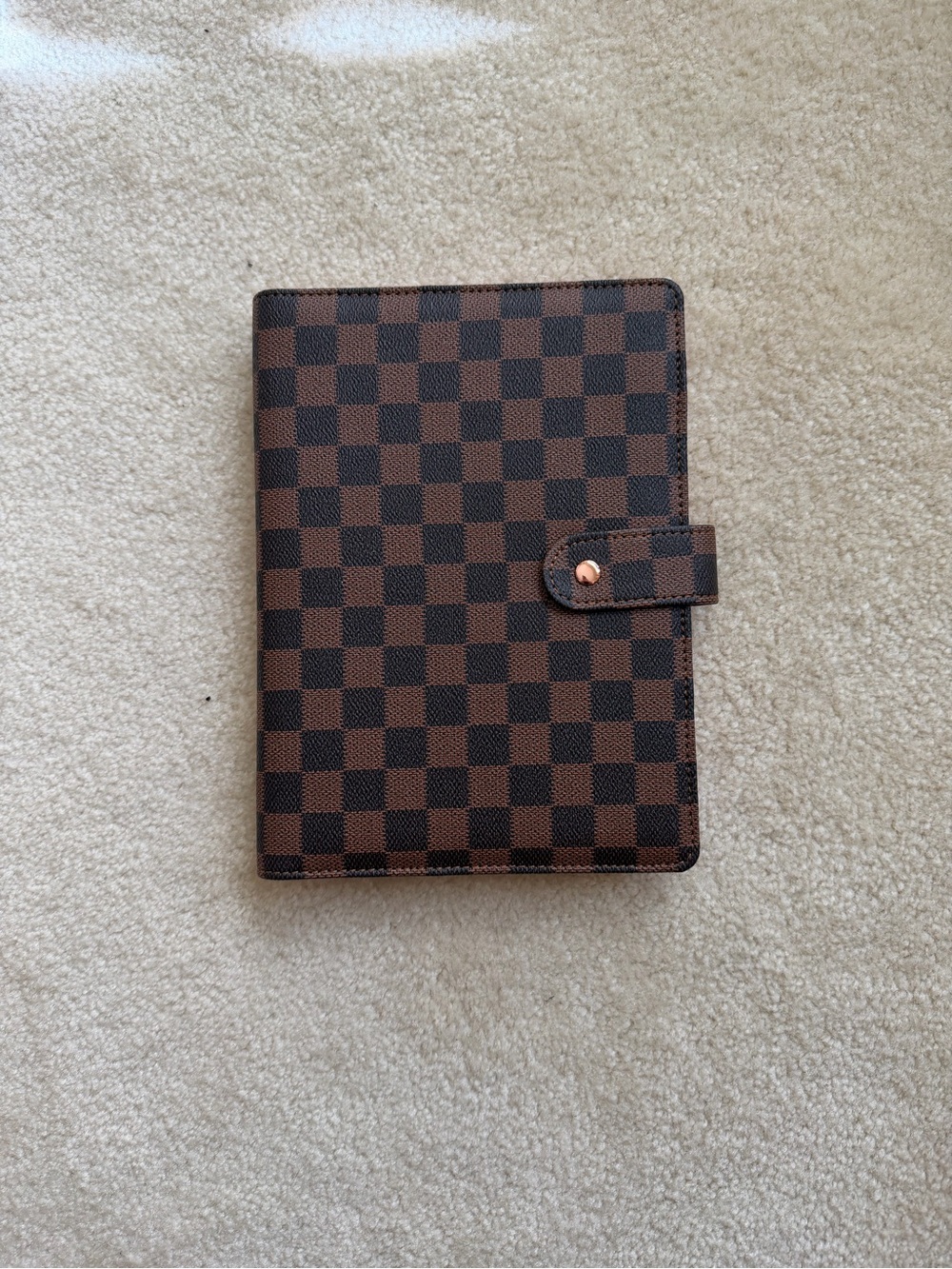 Brown Checkered Passport planner